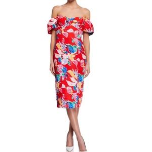 Off the shoulder red Milly Dress